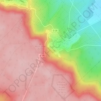 Mappa topografica La Côte Gaucher, altitudine, rilievo