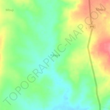 Mappa topografica Kibaya, altitudine, rilievo