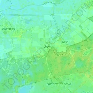 Mappa topografica Lhee, altitudine, rilievo