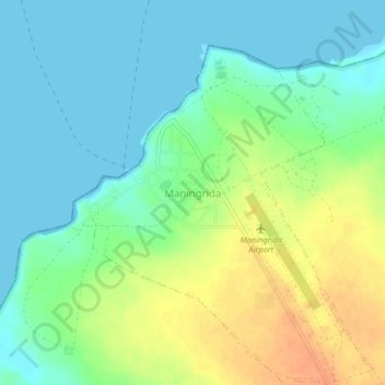 Mappa topografica Maningrida, altitudine, rilievo