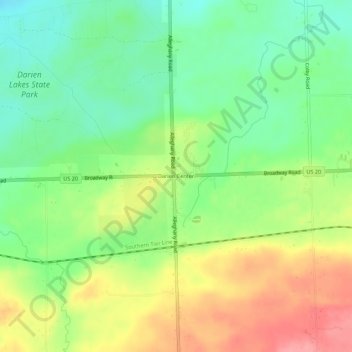 Mappa topografica Darien Center, altitudine, rilievo