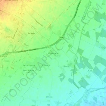 Mappa topografica San Dalmazzo, altitudine, rilievo