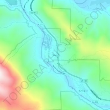 Mappa topografica Weott, altitudine, rilievo