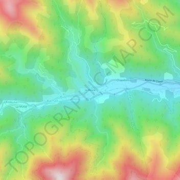 Mappa topografica Le Bouix, altitudine, rilievo