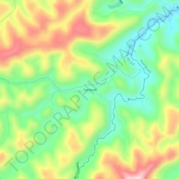 Mappa topografica Sardoal, altitudine, rilievo