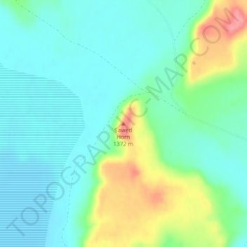 Mappa topografica Sawed Horn, altitudine, rilievo