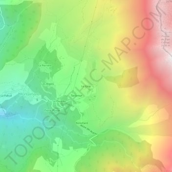 Mappa topografica Le Loup, altitudine, rilievo