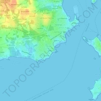 Mappa topografica Le Bourg, altitudine, rilievo