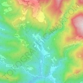 Mappa topografica Llinars, altitudine, rilievo