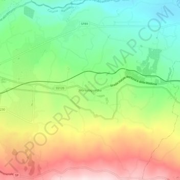 Mappa topografica Montelaguardia, altitudine, rilievo