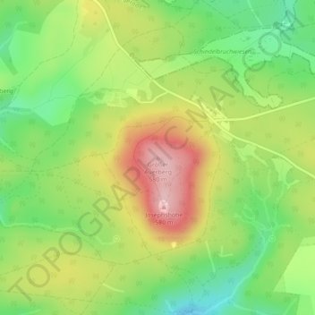 Mappa topografica Großer Auerberg, altitudine, rilievo