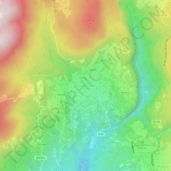 Mappa topografica Castelfondo, altitudine, rilievo