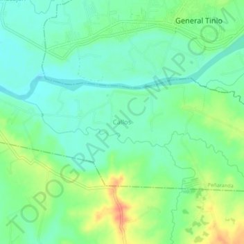 Mappa topografica Callos, altitudine, rilievo