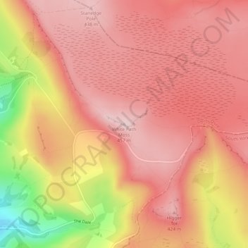 Mappa topografica White Path Moss, altitudine, rilievo