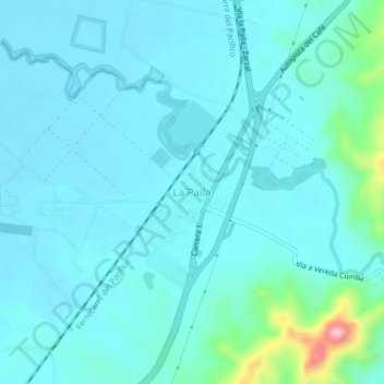 Mappa topografica La Paila, altitudine, rilievo