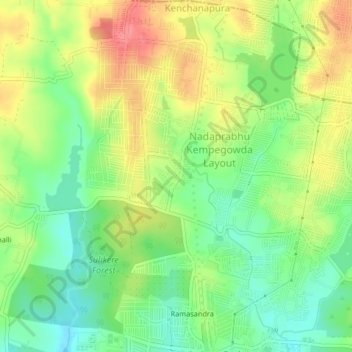 Mappa topografica Sulikere, altitudine, rilievo