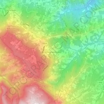 Mappa topografica Contrada Sant'Angelo, altitudine, rilievo