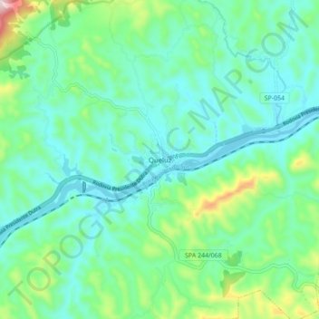 Mappa topografica Queluz, altitudine, rilievo