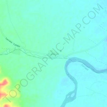 Mappa topografica Callejas, altitudine, rilievo