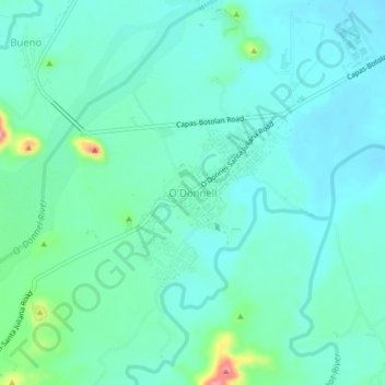 Mappa topografica O'Donnell, altitudine, rilievo