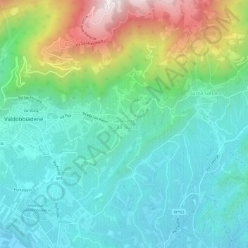 Mappa topografica San Pietro di Barbozza, altitudine, rilievo