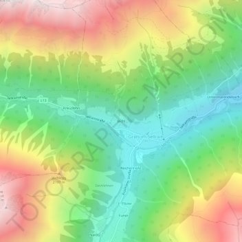 Mappa topografica Bichl, altitudine, rilievo