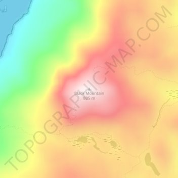 Mappa topografica Black Mountain, altitudine, rilievo