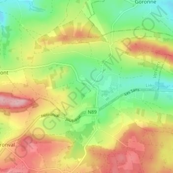 Mappa topografica Petit Sart, altitudine, rilievo