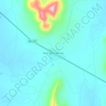 Mappa topografica Serra da Canabrava, altitudine, rilievo