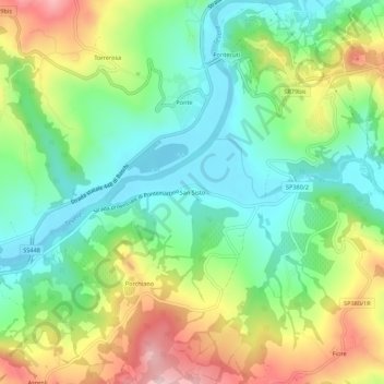 Mappa topografica San Sisto, altitudine, rilievo