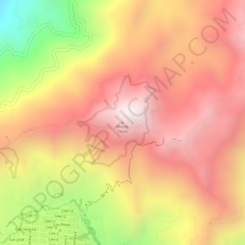 Mappa topografica Monte Tauro, altitudine, rilievo
