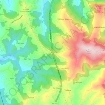 Mappa topografica La Madera, altitudine, rilievo