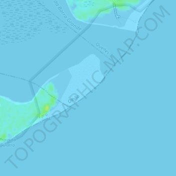 Mappa topografica Praia da Culatra, altitudine, rilievo