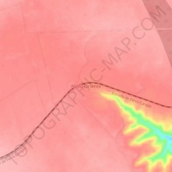 Mappa topografica Novo Oriente, altitudine, rilievo