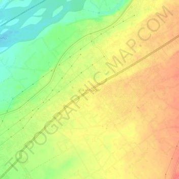 Mappa topografica Vikasnagar, altitudine, rilievo
