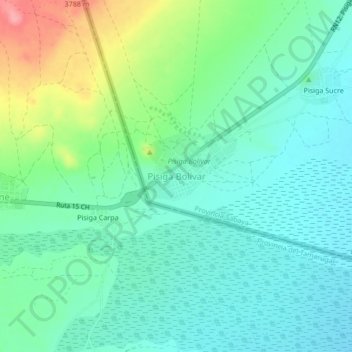 Mappa topografica Pisiga Bolívar, altitudine, rilievo