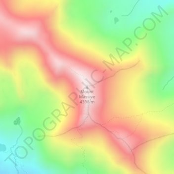 Mappa topografica Mount Massive, altitudine, rilievo