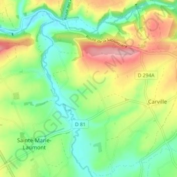 Mappa topografica Béatrix, altitudine, rilievo