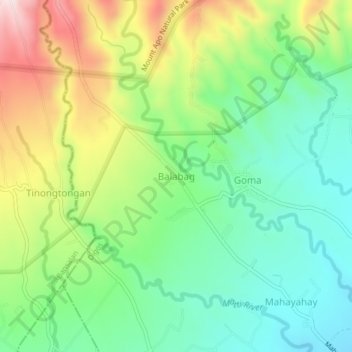 Mappa topografica Balabag, altitudine, rilievo