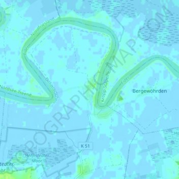 Mappa topografica Horst, altitudine, rilievo