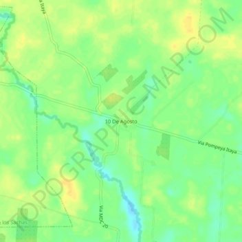 Mappa topografica 10 De Agosto, altitudine, rilievo