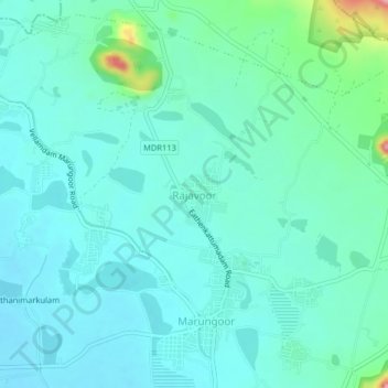 Mappa topografica Rajavoor, altitudine, rilievo