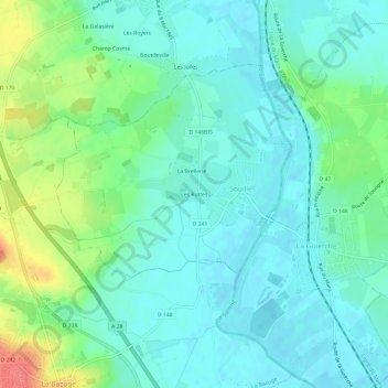 Mappa topografica Les Rottes, altitudine, rilievo