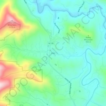 Mappa topografica Celo, altitudine, rilievo