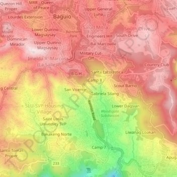Mappa topografica Poliwes, altitudine, rilievo