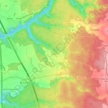 Mappa topografica Cristelo, altitudine, rilievo
