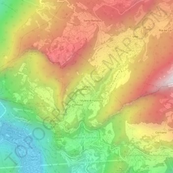 Mappa topografica Varano, altitudine, rilievo