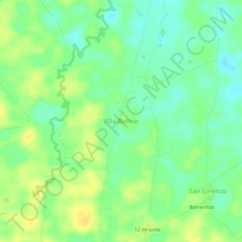 Mappa topografica Villa Bolivar, altitudine, rilievo