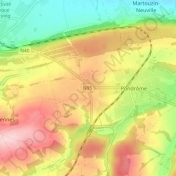 Mappa topografica Le Tilleul, altitudine, rilievo