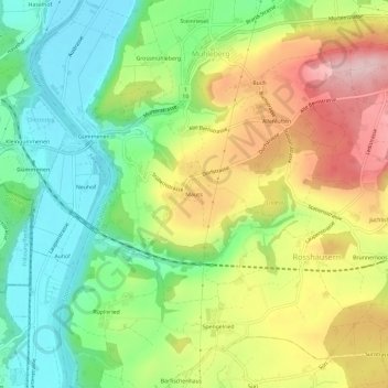 Mappa topografica Mauss, altitudine, rilievo